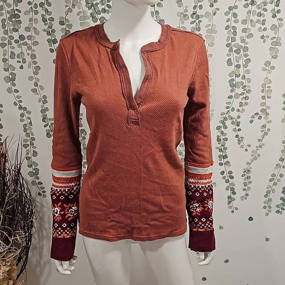 Free People Mikah Notch Neck Top Sz M - Picture 3 of 11